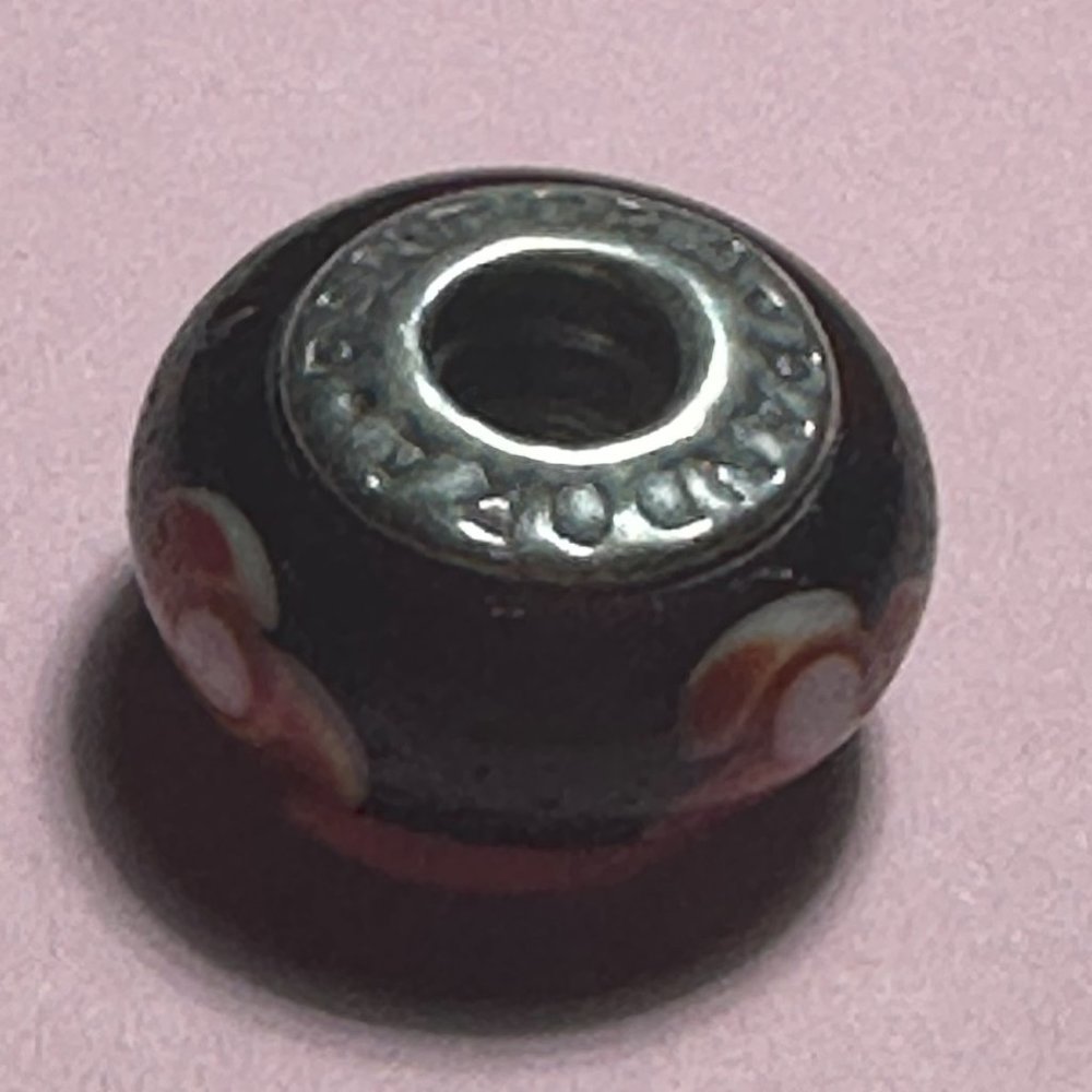 Red/Orange Flower Glass Charm